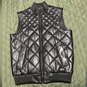 Murano black leather vest